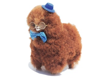 9 IN 22-23 CM - Camel Handgemaakte Alpaca Knuffeldier Pluche Alpaca Bont/Teddy alpaca Staande handgemaakte Peruaanse alpaca bont dier speelgoed