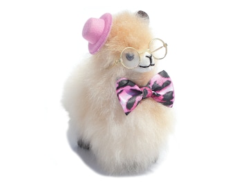 6 IN -Beige Handmade Alpaca Stuffed Animal Plush Alpaca Fur/ Teddy alpaca Standing handmade Peruvian alpaca fur animal toy