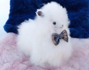 9 IN  Handmade Alpaca Stuffed Animal Plush Alpaca  Fur/ fur teddy alpaca Standing handmade Peruvian alpaca fur animal toy