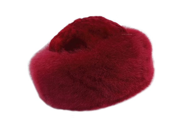 Alpaca fur hat Red Vibrant Fur Alpaca Hat – Comfortable & Stylish Winter  main image 4