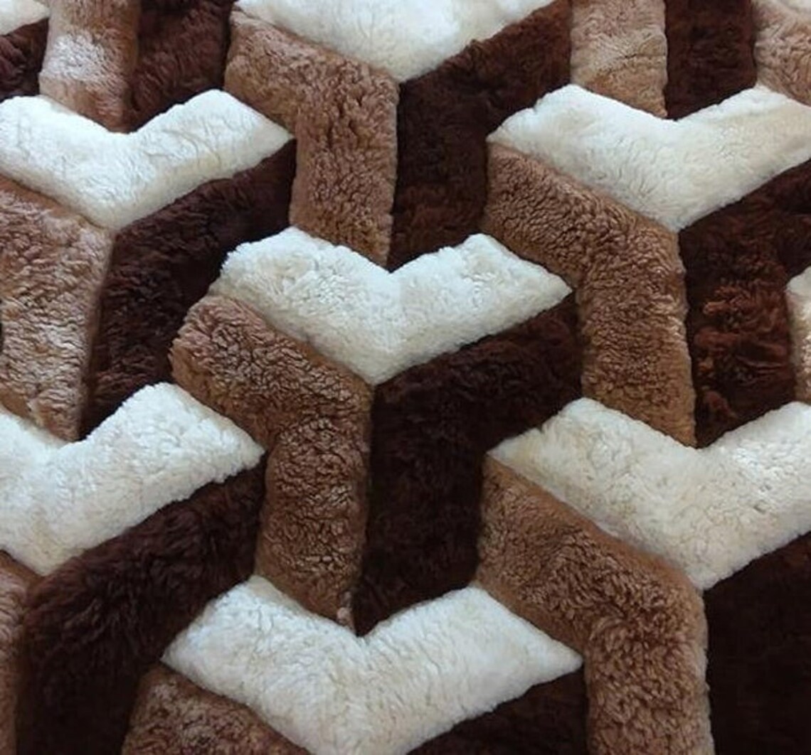 New 71 X 80 IN Brown Alpaca Rug.