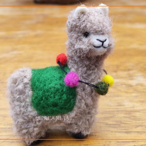3.5 IN Needle Felted Alpaca Sculptures With Chullo or Hat | Etsy