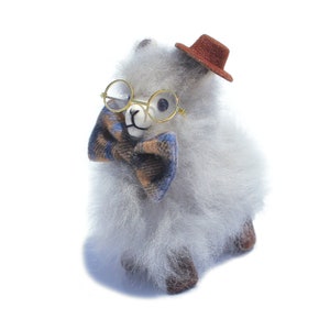 6 IN -Gray Handmade Alpaca Stuffed Animal Plush Alpaca Fur/ Teddy alpaca Standing handmade Peruvian alpaca fur animal toy
