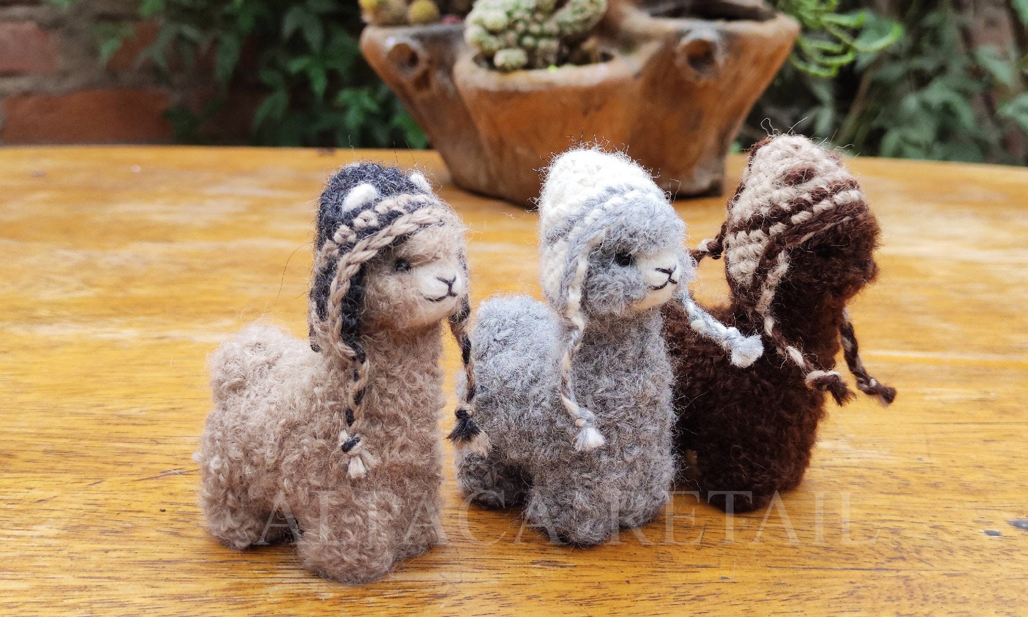 Authentic Hand Made Alpaca Wool Furry Llama's – Nature's Treasures