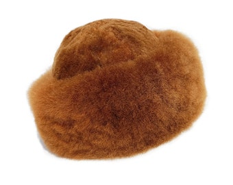 Vintage Real Fur Pillbox Hat Womens Brown Russian Cossack Fuzzy Winter Luxury Vintage Real Fur Pillbox Hat Womens Brown Russian Cossack  main image 3
