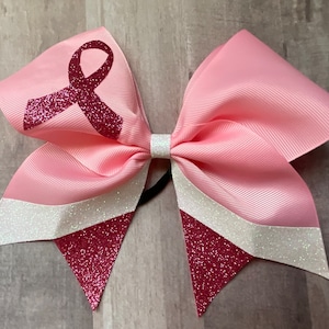 Pink Ribbon Cheer Bow