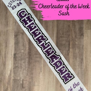 Glitter Mascot Cheerleader of the Week Sash