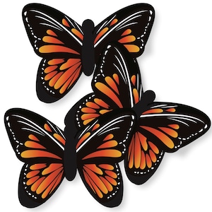 Orange and black butterflies.  Find your car in the parking lot!!!