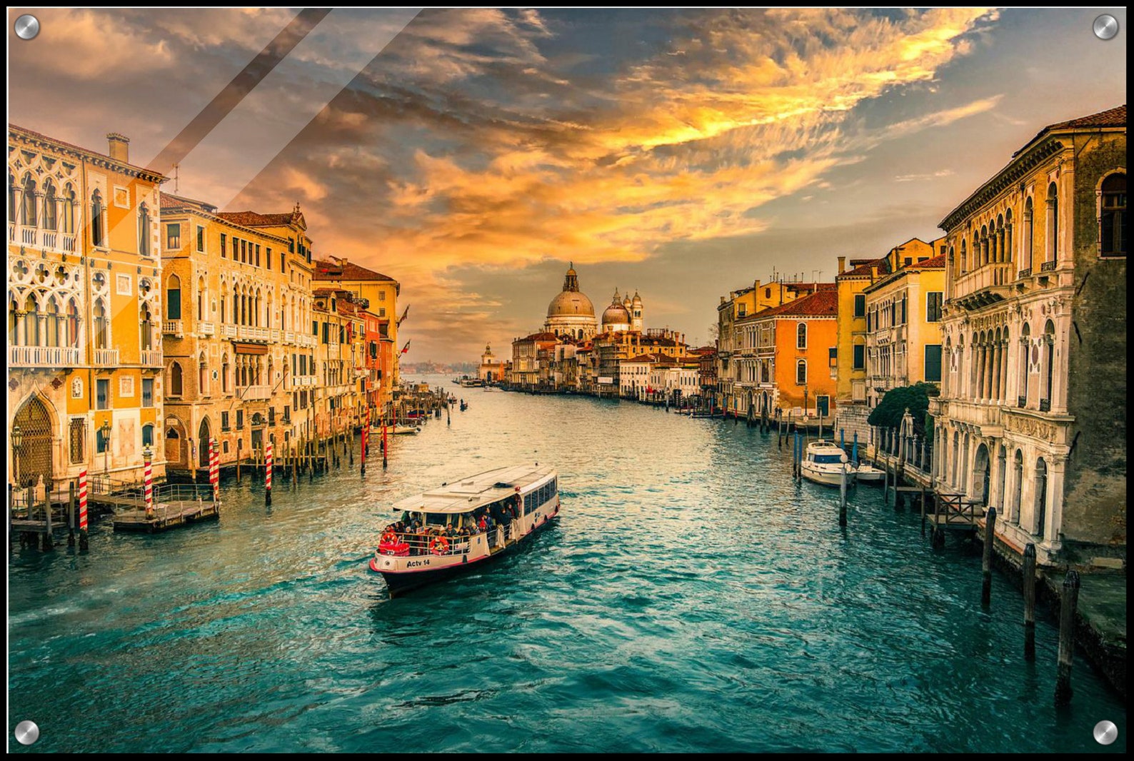 Sunset Venice Canal Wall Art Print Premium Acrylic Photo Etsy
