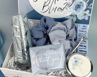 Bridal Party Proposal,  Will You Be My Bridesmaid Personalized Gift In Dusty Blue, Maid of Honor Box, BL2