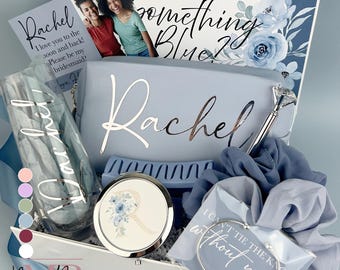 Bridal Party Proposal,  Will You Be My Bridesmaid Personalized Gift In Dusty Blue, Maid of Honor Box, BL2