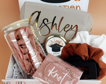 Personalized Graduation Gift Box Set, Congrats Grad Gift Orange