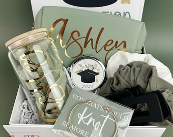 Personalized Graduation Gift Box Set, Congrats Grad Gift Sage Green