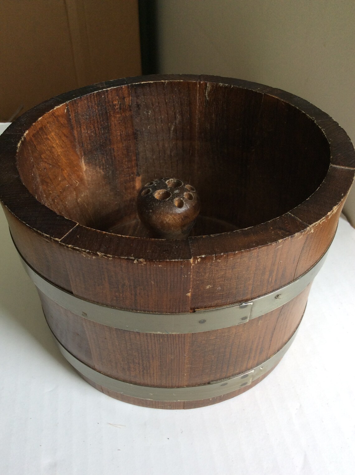 Vintage Wooden BUCKET / Nut HOLDER / Serving BOWL Etsy