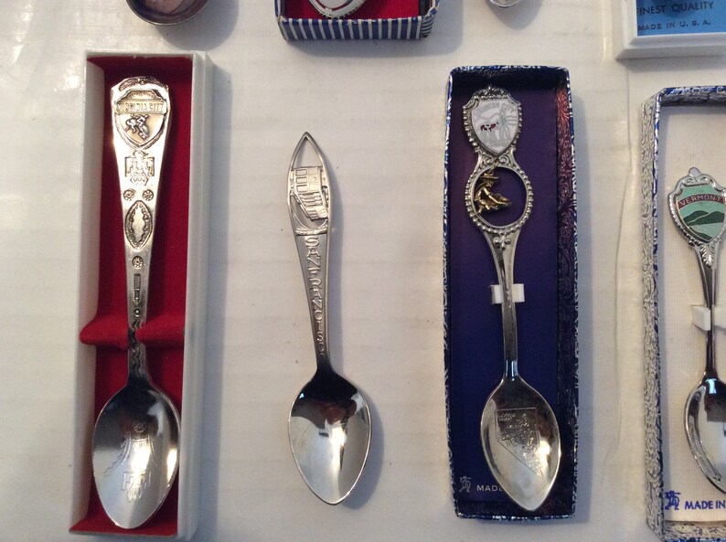 13 x Collectable Souvenir Spoons From The USA Etsy