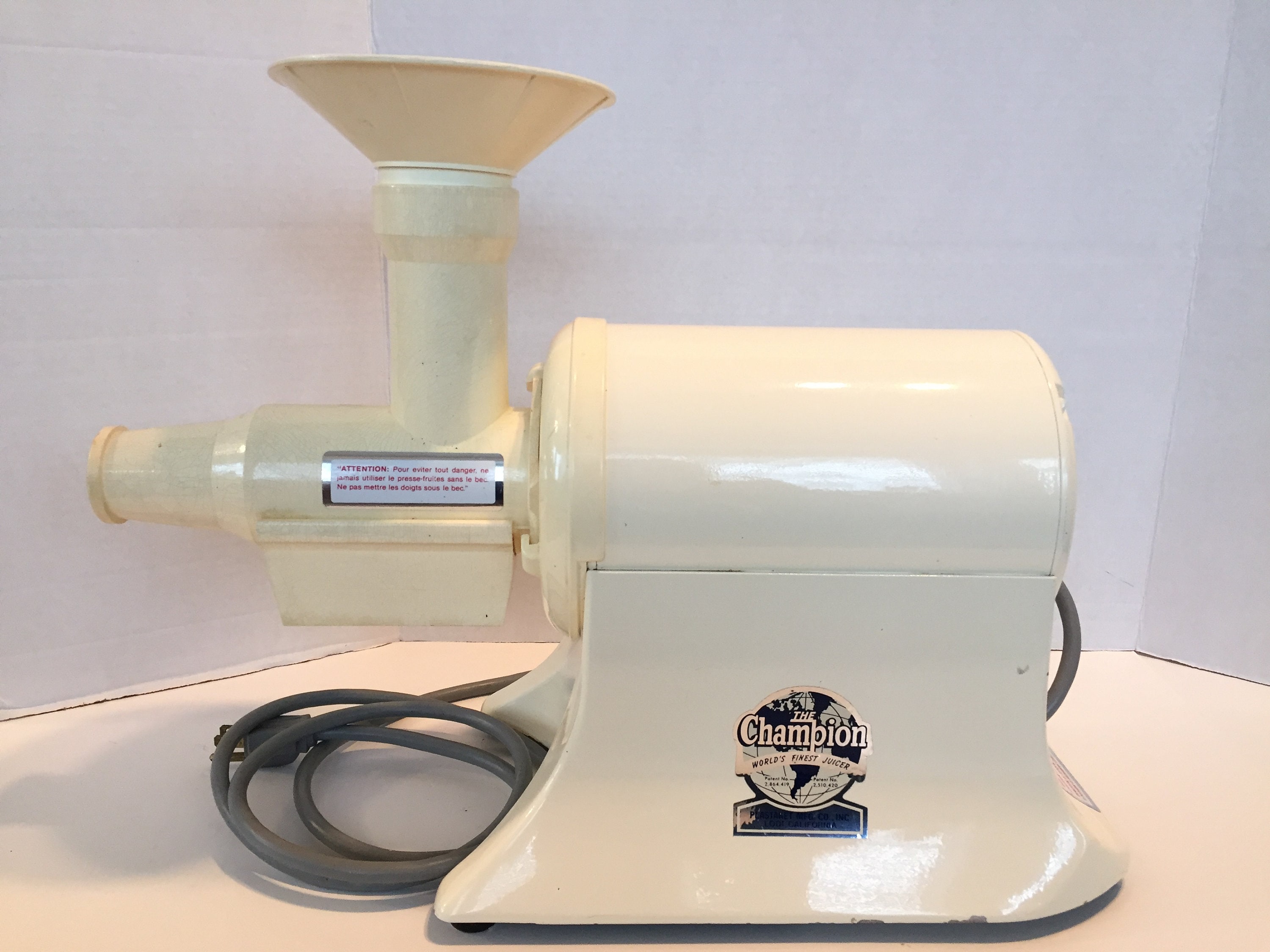 THE CHAMPION JUICER Heavy Duty Juicer Model 65 Pg 710 Pn