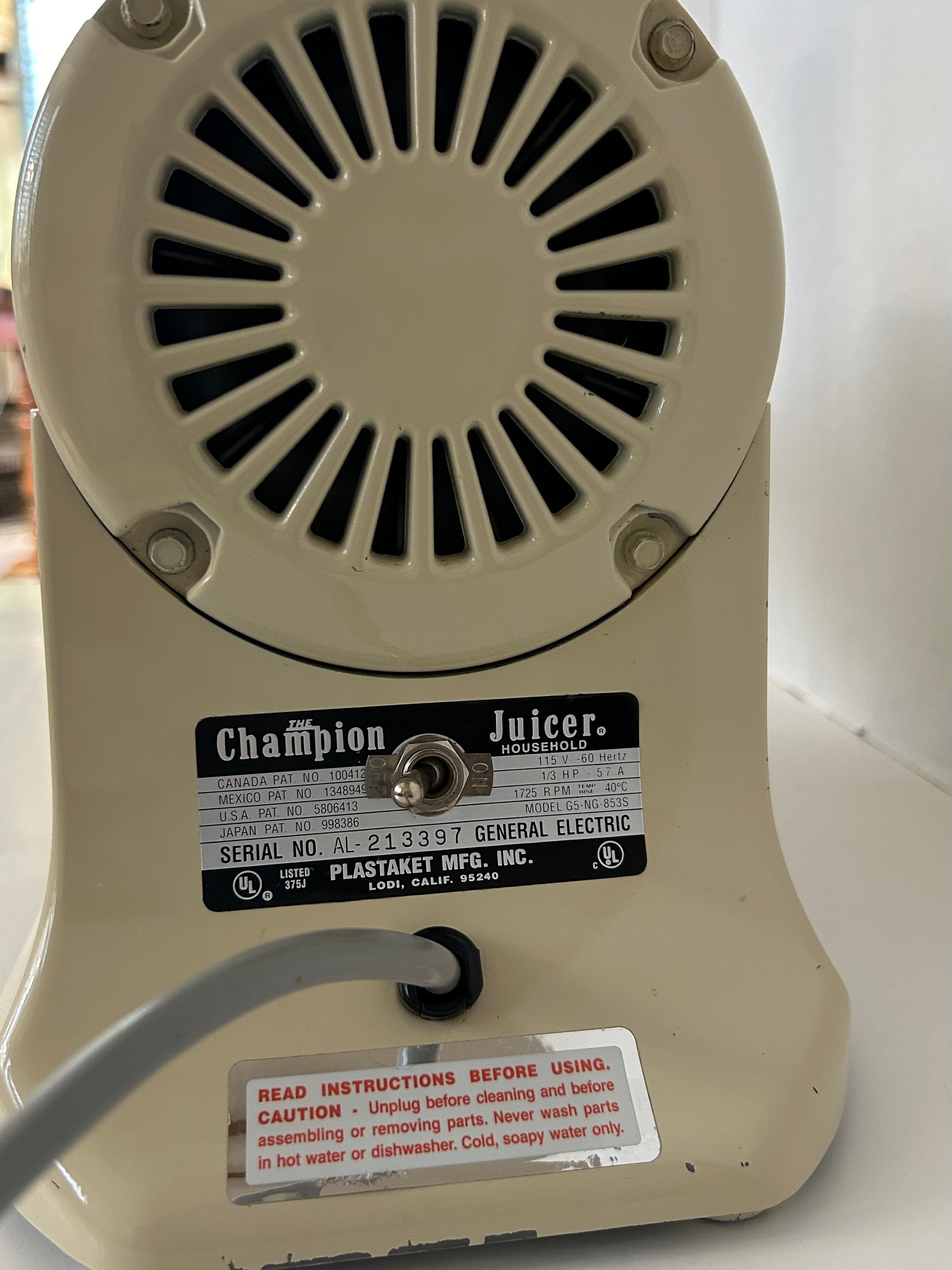 THE CHAMPION JUICER Heavy Duty Juicer Model g5ng 853S Etsy