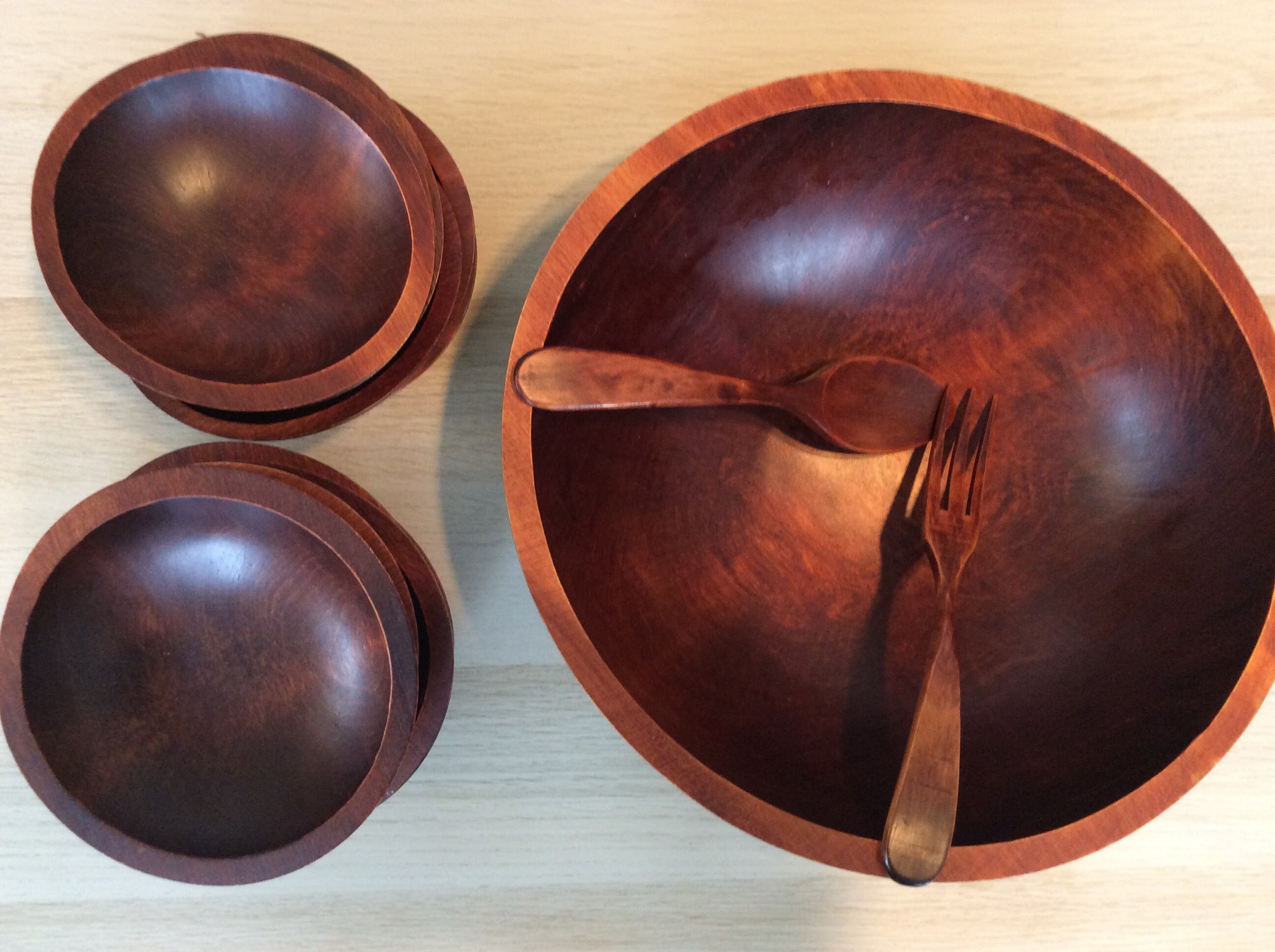 BARIBOCRAFT Canadian Maplewood Salad Bowl Set Etsy Canada