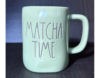 Rae Dunn "MATCHA TIME" Green Ceramic Coffee Mug
