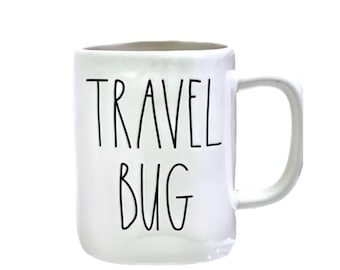 Rae Dunn Travel Bug weiße Keramik-Kaffeetasse