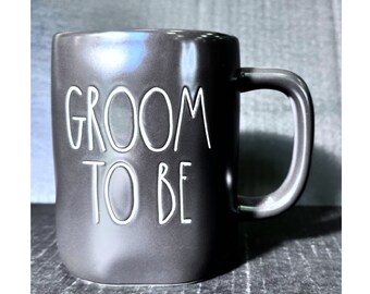 Rae Dunn "GROOM TO BE" Wedding Coffee Mug In Black