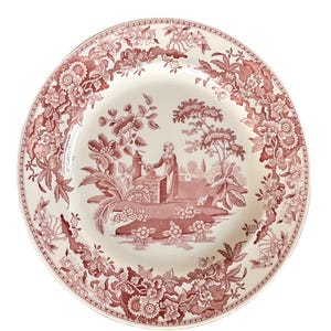 Spode Archive Collection Georgian Red England 13" Girl at Well Plate PlatterPre-owned