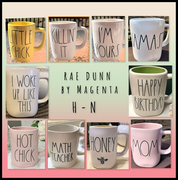 RAE DUNN MAGENTA COFFEE TEA OR LATTE CERAMIC MUG KITCHEN TABLE /"YOUR CHOICE/"
