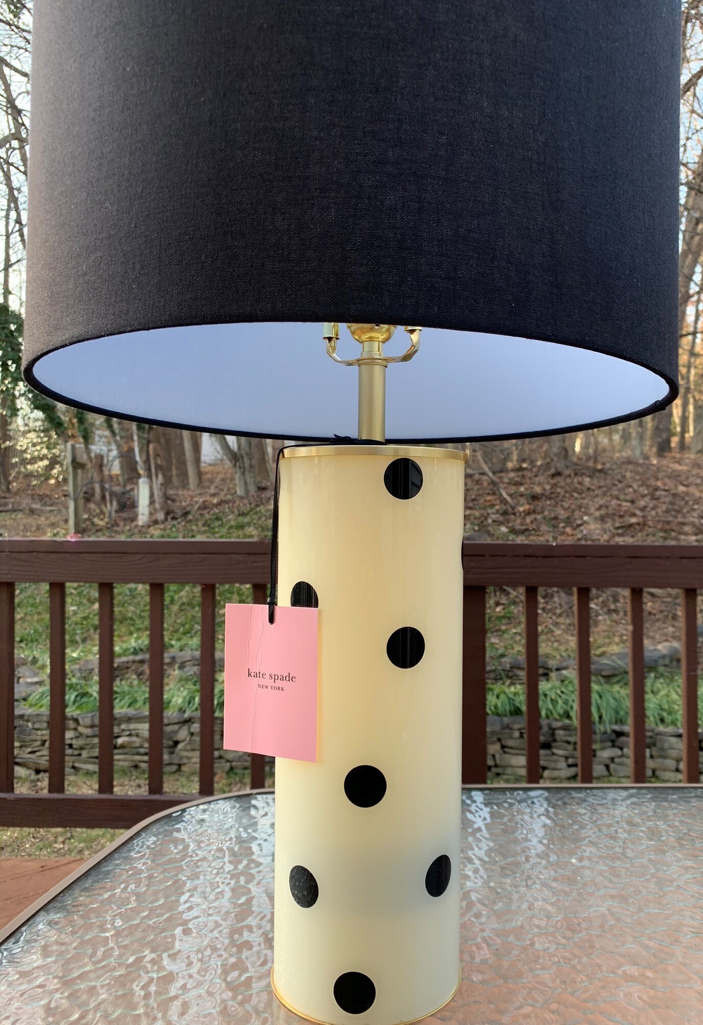 Kate Spade Cream Cylinder Lamp With Vintage Inspired Black - Etsy