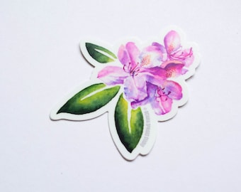 Pink Rhododendron Flower Sticker | Wildflower Vinyl Decal
