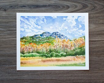 Seneca Rocks | Watercolor Print | WV Landscape Print