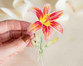 Daylily Sticker | Transparent Wildflower Decal