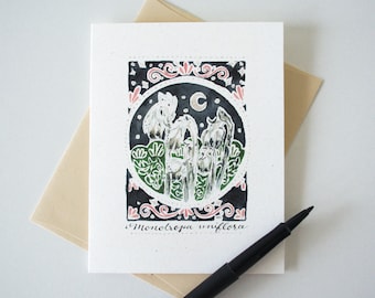 Ghost Flower Blank Notecard | Botanical Watercolor A2 Card | Wildflower Stationery