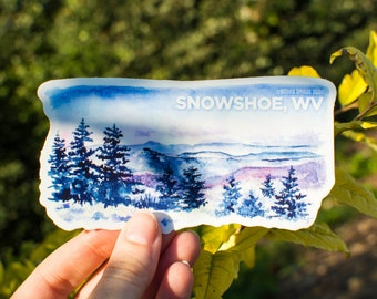 Snowshoe Mountain Sticker | Watercolor Landscape Vinyl Decal