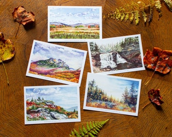 Monongahela National Forest Postcards | 6" x 4" Watercolor Postcards | WV Landscape Postcards