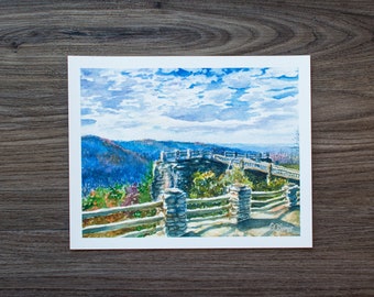 Coopers Rock Overlook | Watercolor Print | WV Landscape Print