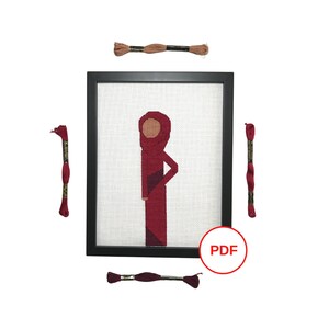 Hijab Mädchen Kreuzstichmuster, Mädchen im muslimischen Kleid Kreuzstichmuster, Menschen Kreuzstich PDF download, Raina