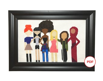 Girl Cross Stitch Pattern, Multicultural Cross Stitch Pattern, Cultural Cross Stitch Pattern, People Cross Stitch Pattern