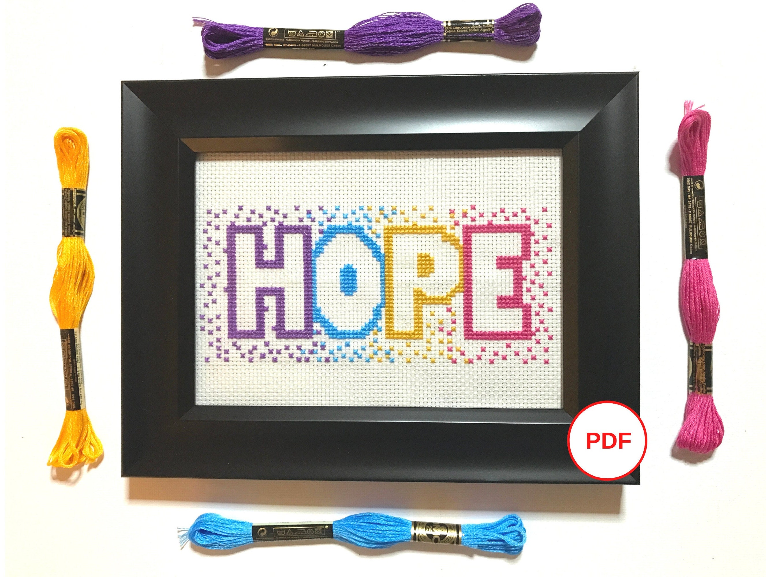 Hope Cross Stitch Pattern, Inspiration Cross Stitch Pattern, Counted ...