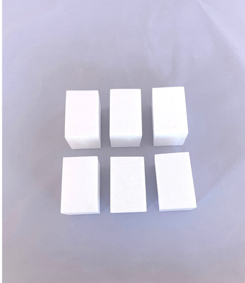 3x3x2'' Foam cube set of 6, 3x3x2 inches Ornament Foam, 8x8x5 cm Soft Foam Cubes, Square Styrofoam Cube, Polystyrene Foam image 5