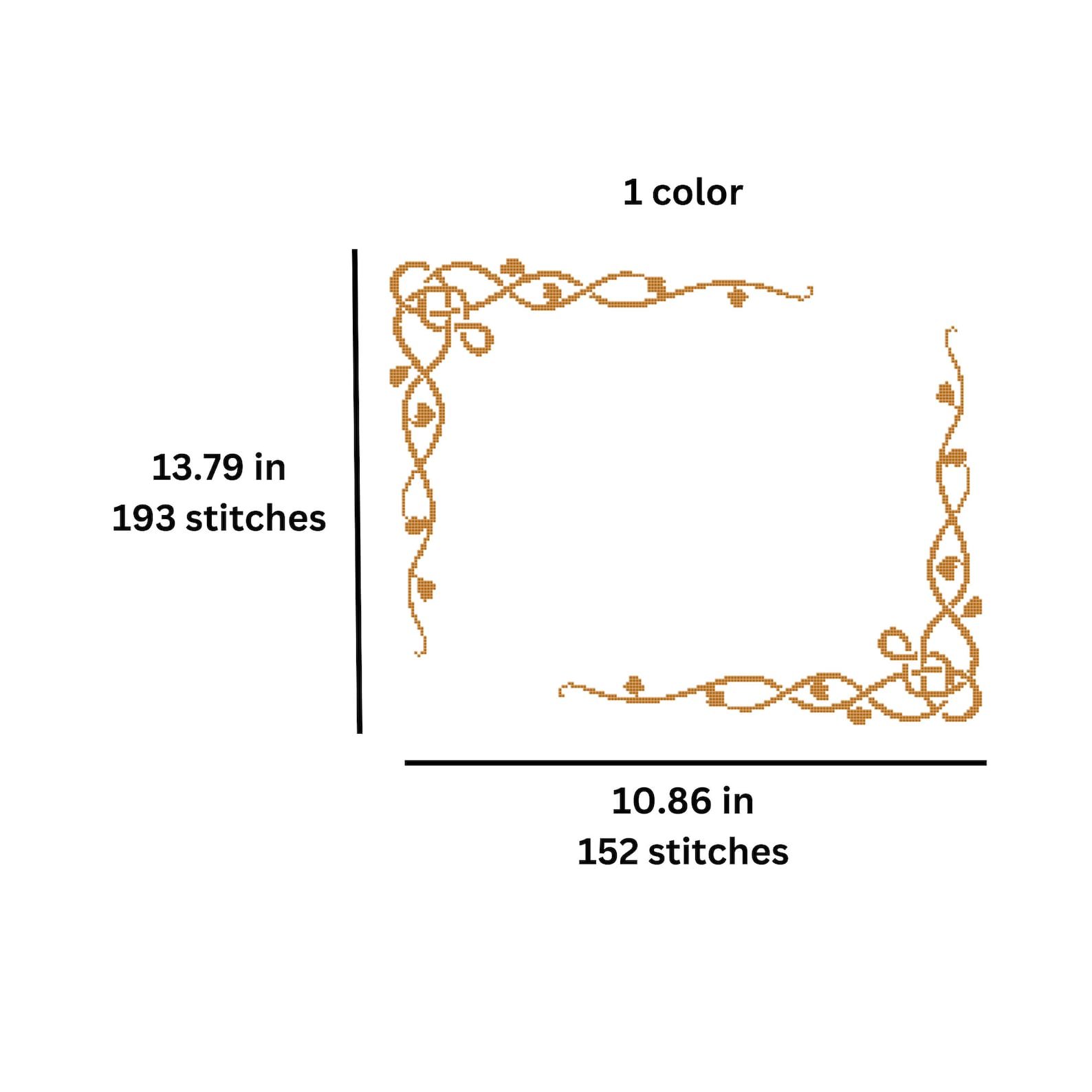 Cross Stitch Floral Border, Floral Vine Cross Stitch Border, Vine Swirl