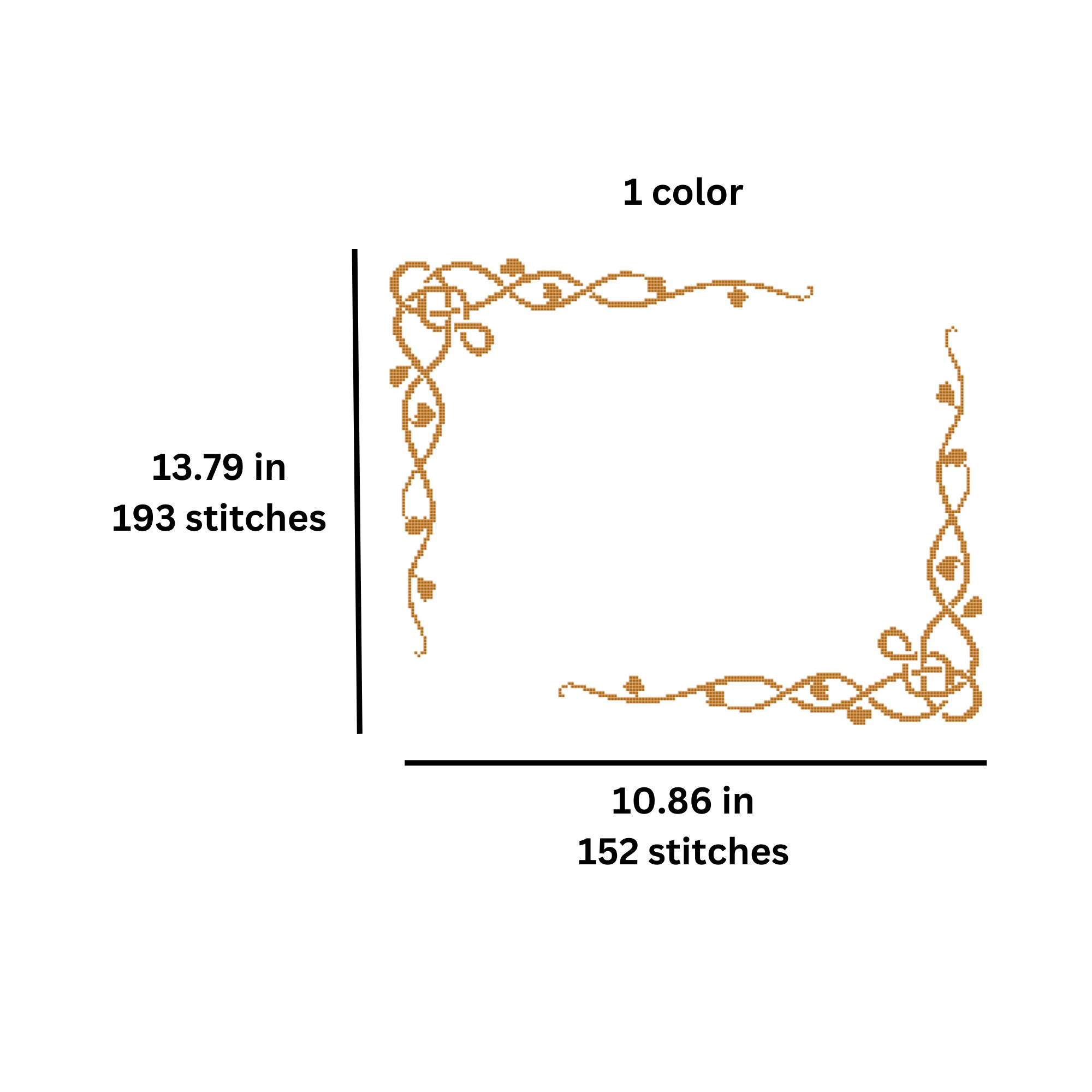 Cross Stitch Floral Border, Floral Vine Cross Stitch Border, Vine Swirl