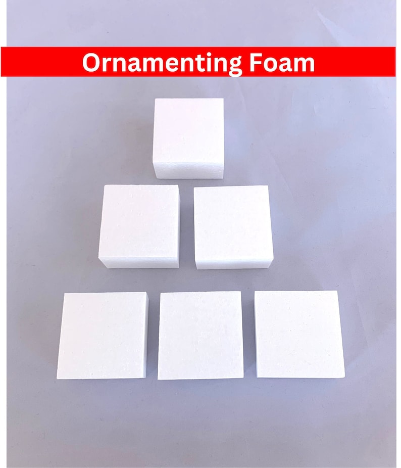 3x3x2'' Foam cube set of 6, 3x3x2 inches Ornament Foam, 8x8x5 cm Soft Foam Cubes, Square Styrofoam Cube, Polystyrene Foam image 1