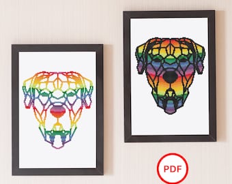 Dog Rainbow Cross Stitch Pattern Bundle, Dog Bundle Cross Stitch, Rainbow Cross Stitch Pattern, Rainbow Cross Stitch Bundle, Animal