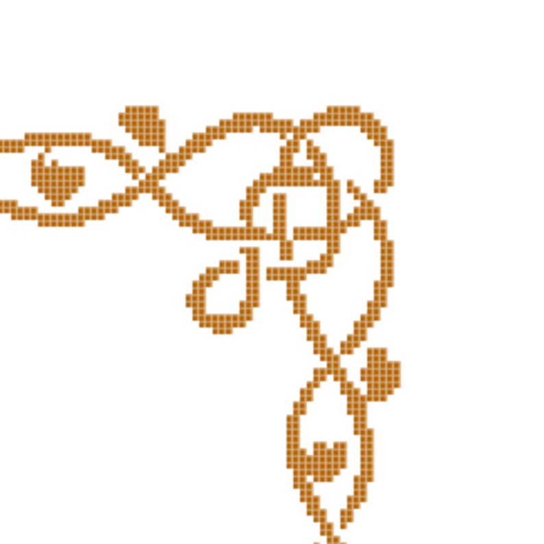 Cross Stitch Floral Border, Floral Vine Cross Stitch Border, Vine Swirl Border Cross Stitch Pattern, Swirl Border Cross Stitch Border image 4