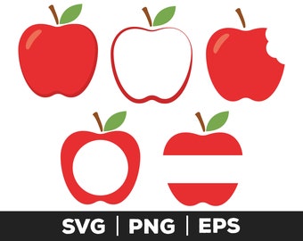 Apple Svg - Apple Clipart, School Svg, Silhouette Cut Files, Cricut Files, Teacher Svg, Apple Name Frame SVG, svg, png, eps, Digital