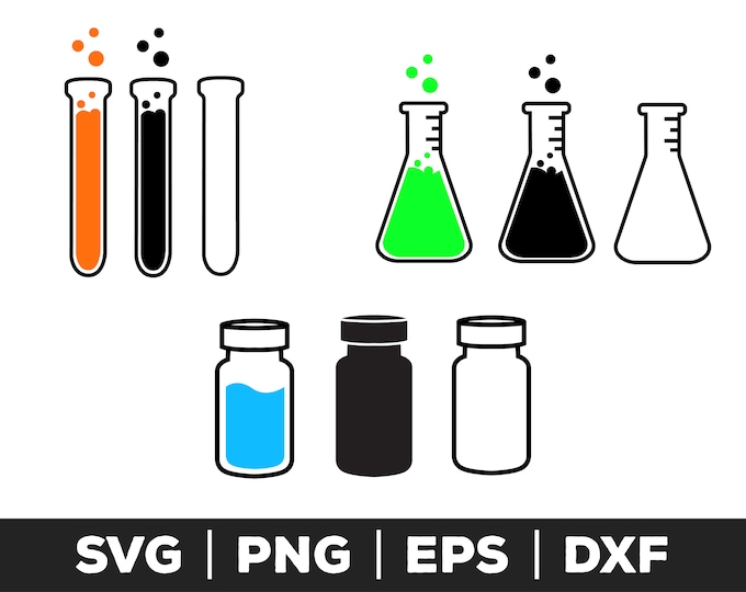 Chemistry Svg Bundle ,laboratory Svg, Chemistry Svg, Science Equipment ...