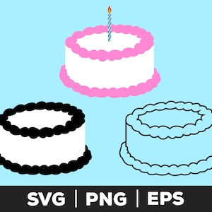 Birthday cake svg, png, eps, Birthday Cake clipart, Birthday cake cut files, cake clipart, cake cute file, commercial & personal use