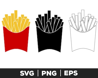 French Fries svg, png, eps, fries svg, French fry svg, food svg, french fries clipart, chips svg, crisps svg, commercial & personal use