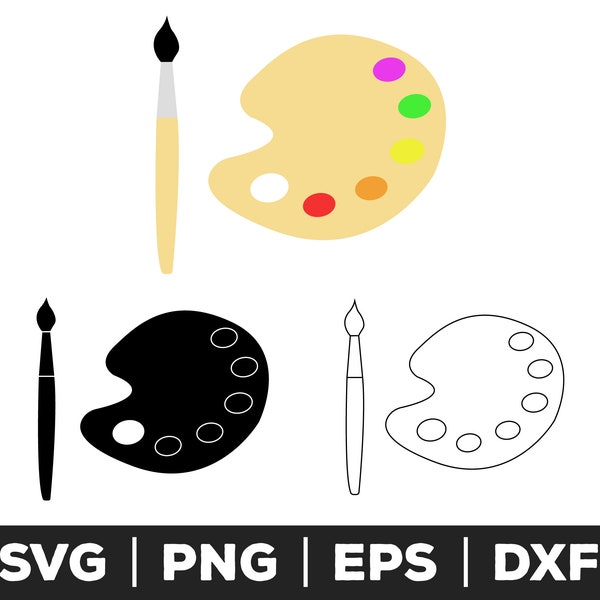 Paint Palette svg, Paint Palette png, Paint Palette eps, Paint Palette cut files for cricut, Paint Palette cut files for silhouette, Vector