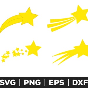 Shooting Star SVG, Shooting Star PNG, Shooting Star EPS, Shooting Star Clip Art, Cut Files for Cricut, Files for Silhouette, Star Vector